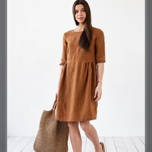 Magic Linen pleated SIRACUSA dress in XL